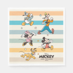 Mickey & Friends Retro Stars and Stripes Graphic Napkins
