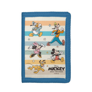 Mickey & Friends Retro Stars and Stripes Graphic Tri-fold Wallet