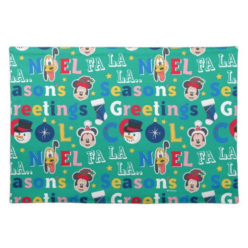 Mickey  Friends  Seasons Greetings Pattern Cloth Placemat
