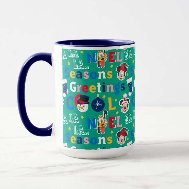 Mickey & Friends | Season's Greetings Pattern Mug (Left)