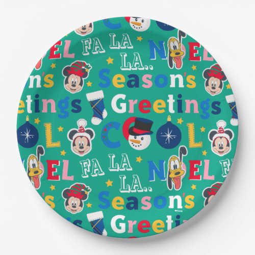 Mickey & Friends | Season's Greetings Pattern Paper Plates