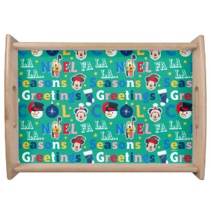 Mickey & Friends Season's Greetings Pattern Serving Tray
