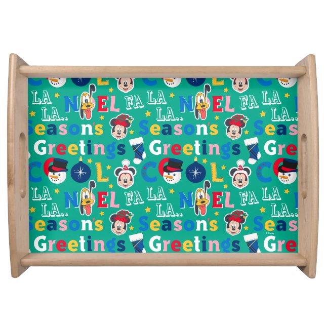 Mickey & Friends | Season's Greetings Pattern Serving Tray (Front)