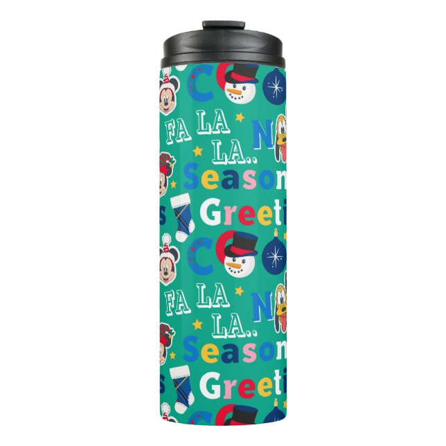 Mickey & Friends | Season's Greetings Pattern Thermal Tumbler (Front)