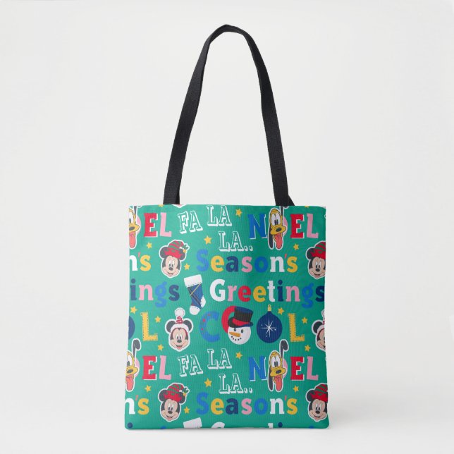 Mickey & Friends | Season's Greetings Pattern Tote Bag (Front)