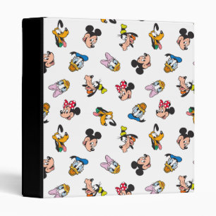 Mickey & Friends Smiling Faces Pattern 3 Ring Binder