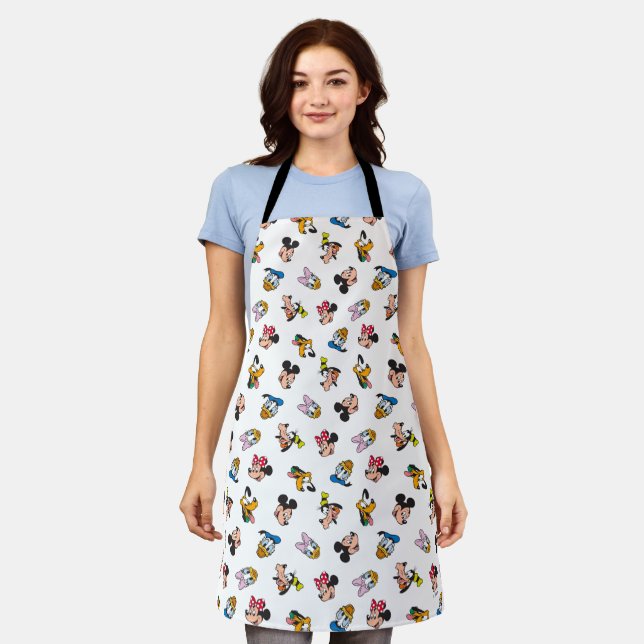 Mickey & Friends Smiling Faces Pattern Apron (Worn)