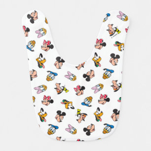 Mickey & Friends Smiling Faces Pattern Baby Bib