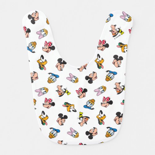 Mickey & Friends Smiling Faces Pattern Baby Bib