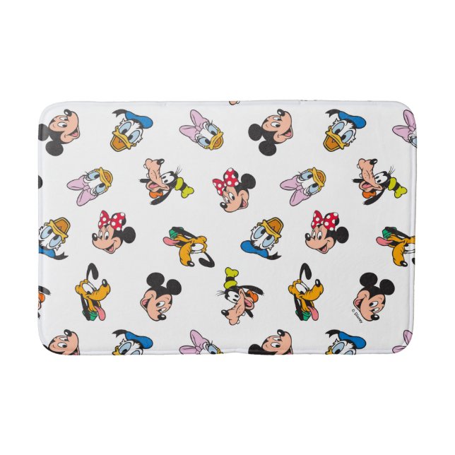 Mickey & Friends Smiling Faces Pattern Bath Mat (Front)