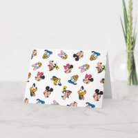 Mickey & Friends Smiling Faces Pattern