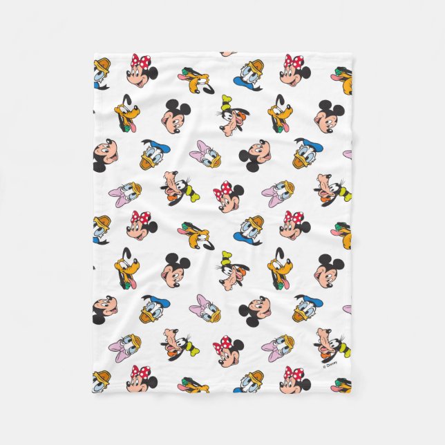 Mickey & Friends Smiling Faces Pattern Fleece Blanket (Front)