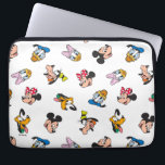 Mickey & Friends Smiling Faces Pattern Laptop Sleeve<br><div class="desc">Celebrate the magic from every angle with this cheerful Mickey & Friends toss pattern! This design features the smiling faces of the iconic Disney crew—Mickey, Minnie, Donald, Daisy, Goofy, and Pluto—scattered in a playful, multi-directional layout. With its clean white background and vibrant, classic colors, this all-over print captures the whimsical...</div>