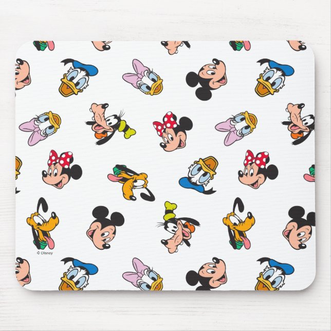 Mickey & Friends Smiling Faces Pattern Mouse Pad (Front)
