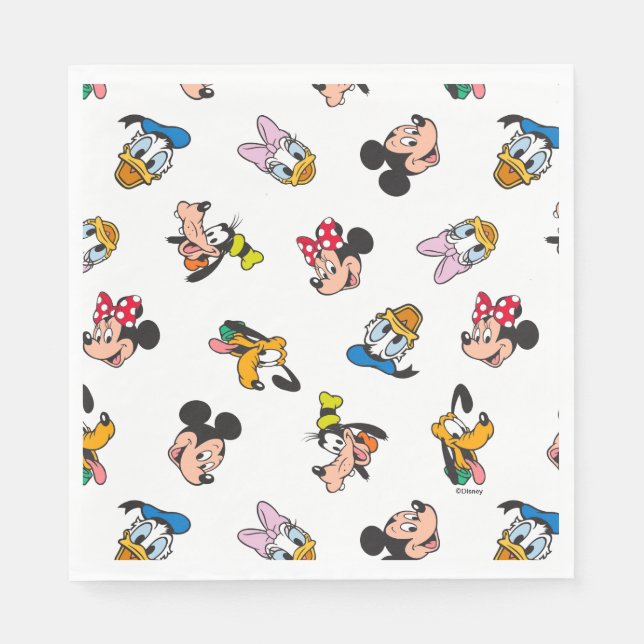 Mickey & Friends Smiling Faces Pattern Napkins (Front)