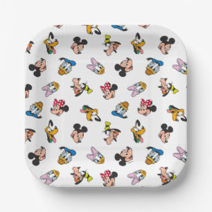 Mickey & Friends Smiling Faces Pattern Paper Plates