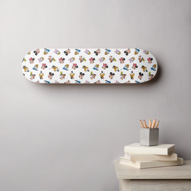 Mickey & Friends Smiling Faces Pattern Skateboard (Wall Art (Horz))