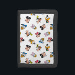 Mickey & Friends Smiling Faces Pattern Trifold Wallet<br><div class="desc">Celebrate the magic from every angle with this cheerful Mickey & Friends toss pattern! This design features the smiling faces of the iconic Disney crew—Mickey, Minnie, Donald, Daisy, Goofy, and Pluto—scattered in a playful, multi-directional layout. With its clean white background and vibrant, classic colors, this all-over print captures the whimsical...</div>