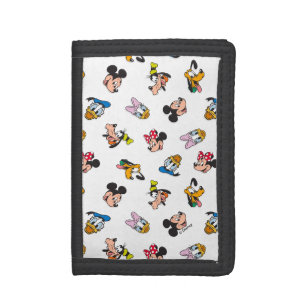 Mickey & Friends Smiling Faces Pattern Trifold Wallet