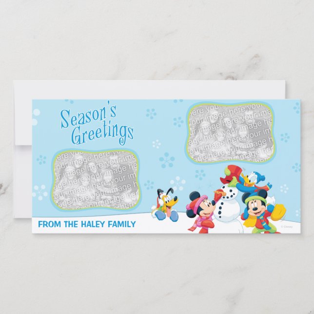 Mickey & Friends Snow: Holiday Photo Card (Front)