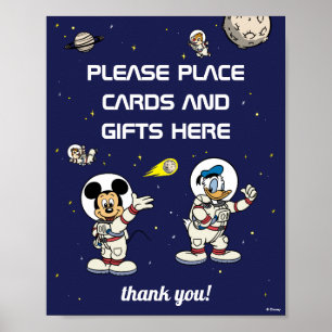 Mickey & Friends Space Birthday Cards & Gifts Poster