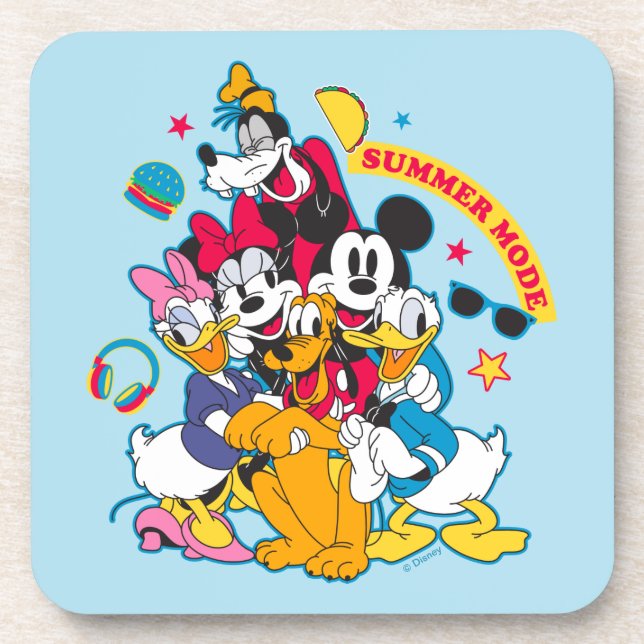 Mickey & Friends | Summer Mode Fun Beverage Coaster (Front)