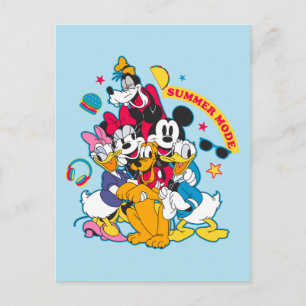 Mickey & Friends   Summer Mode Fun Postcard