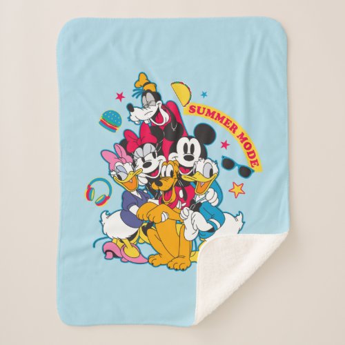 Mickey  Friends  Summer Mode Fun Sherpa Blanket