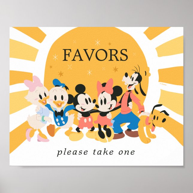 Mickey & Friends Sunshine Baby Shower Favors Poster (Front)