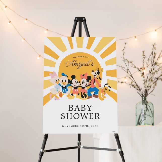 Mickey & Friends Sunshine Baby Shower Welcome Foam Board (In Situ (Stand))