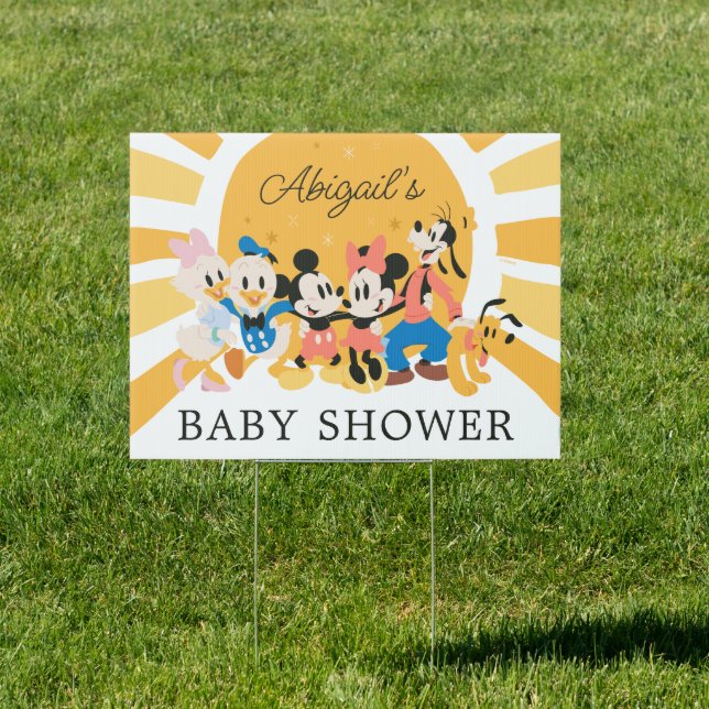 Mickey & Friends Sunshine Baby Shower Welcome Sign (Insitu)