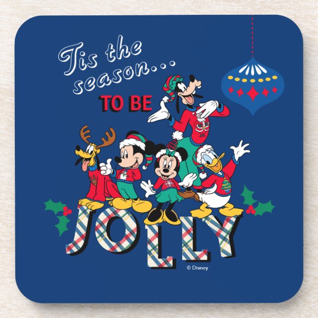 Mickey & Friends | Tis the Season to be Jolly Beverage Coaster (Front)