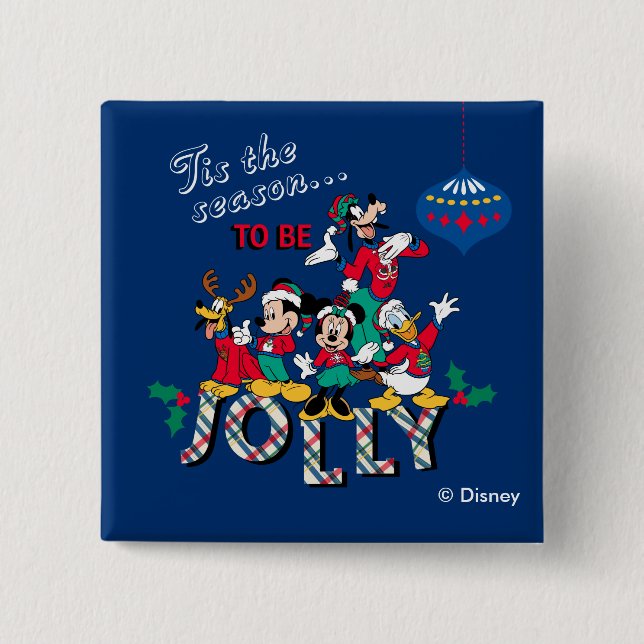 Mickey & Friends | Tis the Season to be Jolly Button (Front)