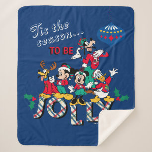 Mickey & Friends   Tis the Season to be Jolly Sherpa Blanket
