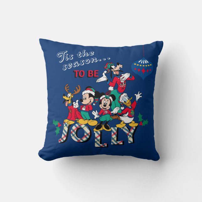 Mickey & Friends | Tis the Season to be Jolly Throw Pillow (Front)
