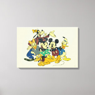 Mickey & Friends   Vintage Hug Canvas Print