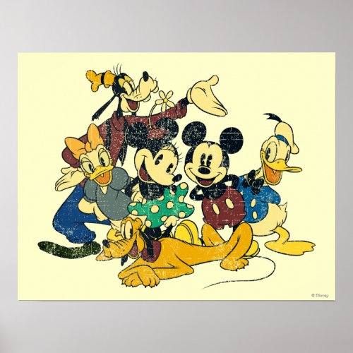 Mickey  Friends  Vintage Hug Poster