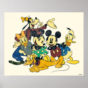 Mickey & Friends Vintage Hug Poster