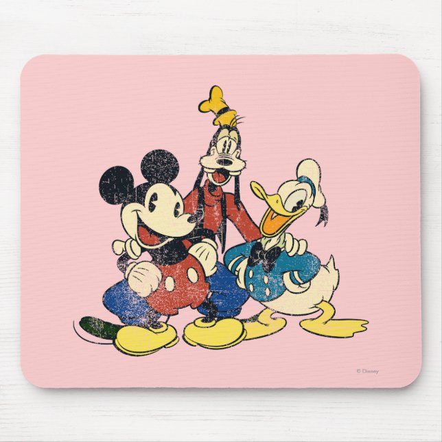 Mickey & Friends | Vintage Mickey, Goofy, Donald Mouse Pad (Front)