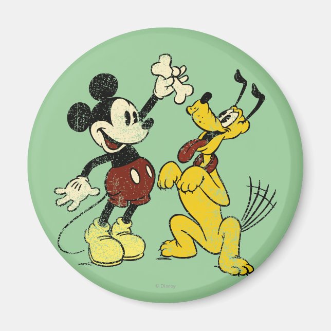 Mickey & Friends | Vintage Mickey & Pluto Magnet (Front)
