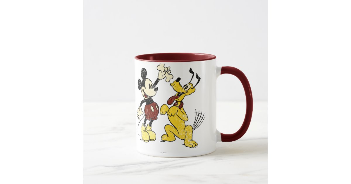 Disney Coffee Cup Mug - Mickey Mouse & Pluto - Coffee & Friends
