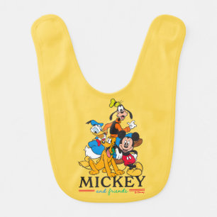 Mickey & Friends Vintage Squad Graphic Baby Bib