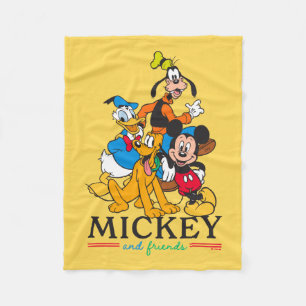 Mickey & Friends Vintage Squad Graphic Fleece Blanket