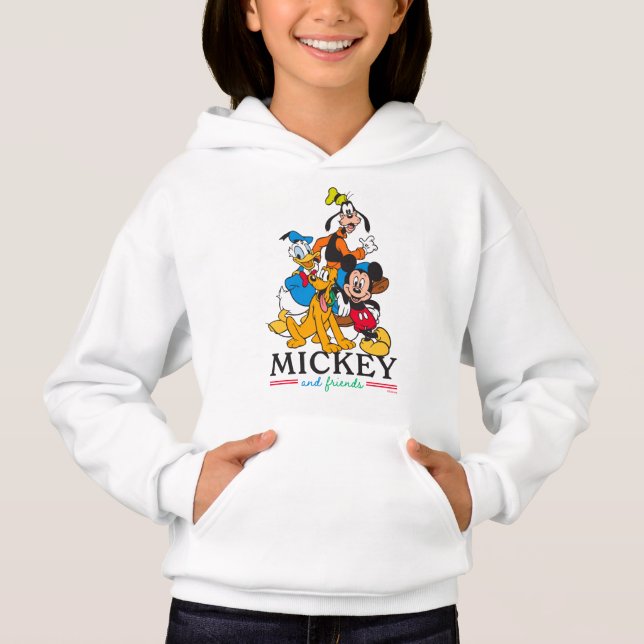 Mickey & Friends Vintage Squad Graphic Hoodie (Front)