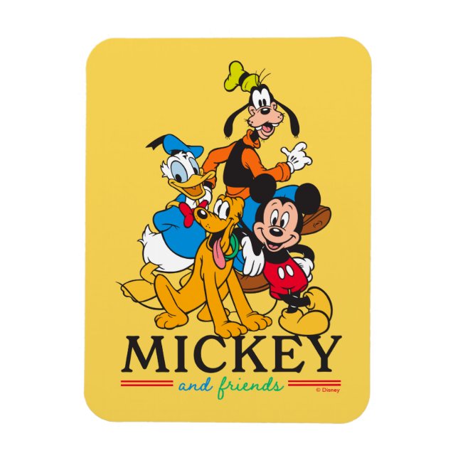 Mickey & Friends Vintage Squad Graphic Magnet (Vertical)