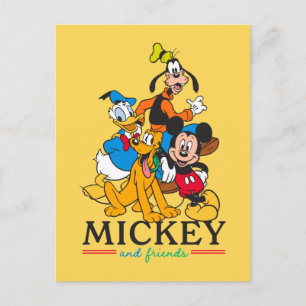Mickey & Friends Vintage Squad Graphic Postcard