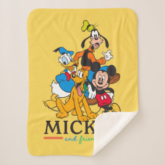 Mickey & Friends Vintage Squad Graphic Sherpa Blanket
