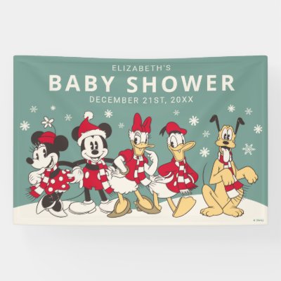 Mickey &amp; Friends Winter Baby Shower Banner