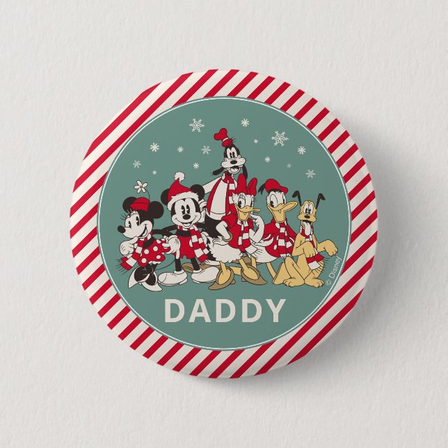 Mickey & Friends Winter Baby Shower Button (Front)
