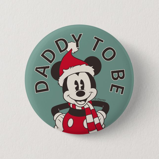 Mickey & Friends Winter Baby Shower Button (Front)